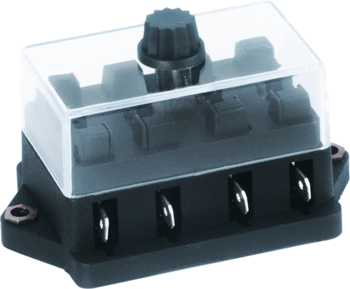 4 WAY BLADE FUSE BOX WITH LUCAR TERMINALS 