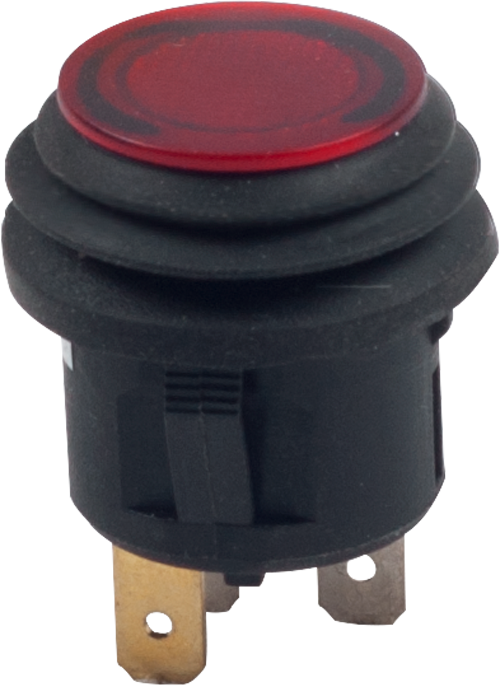 RED PUSH ON/OFF SWITCH WITH SPLASH PROOF SEAL 