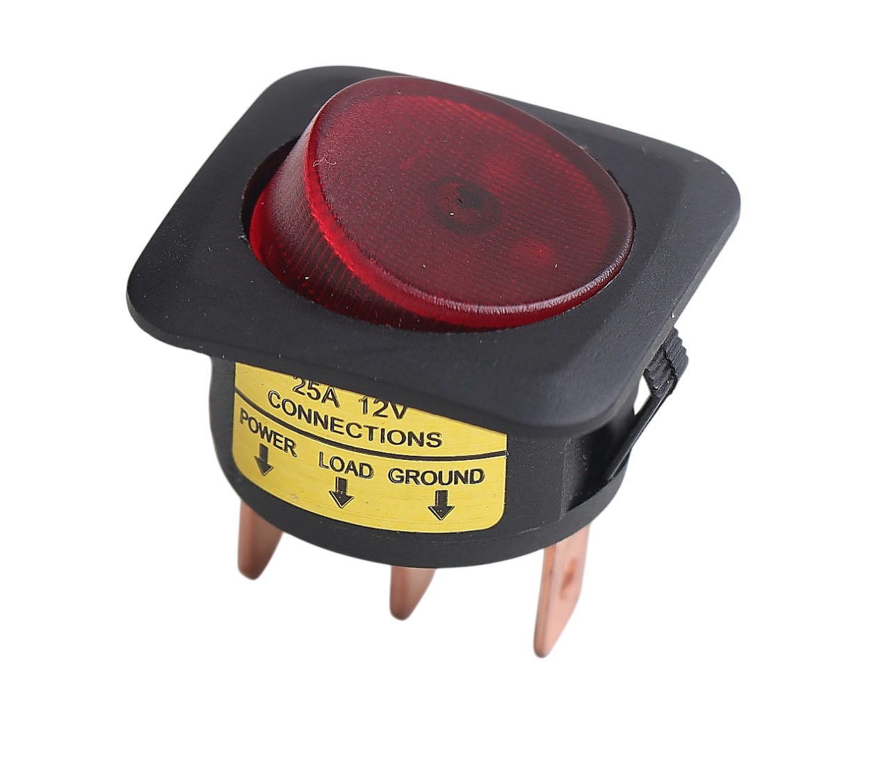 ON/OFF ÇERÇEVELİ KIRMIZI YUVARLAK ANAHTAR (25A, 12V) product image