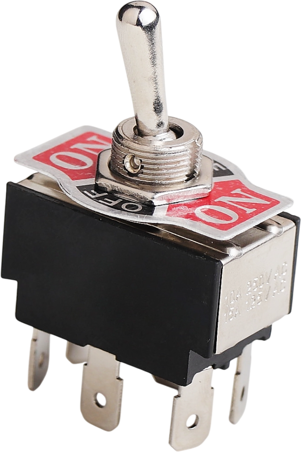 ON/OFF/(ON) METAL GEÇİŞ ANAHTARI (PC TERMİNALLİ, 1 TARAFA YAYLI, 6 BACAKLI) product image