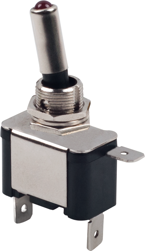 ON/OFF METAL KIRMIZI LEDLİ GEÇİŞ ANAHTARI (PC TERMİNALLİ, 3 BACAKLI) product image