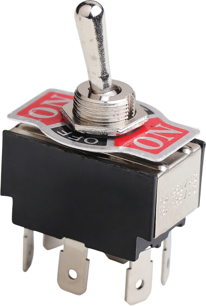 ON/OFF/ON METAL GEÇİŞ ANAHTARI (PC TERMİNALLİ, 6 BACAKLI) product image