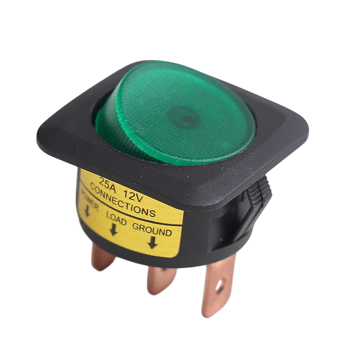 ON/OFF ÇERÇEVELİ YEŞİL YUVARLAK ANAHTAR (25A, 12V) product image