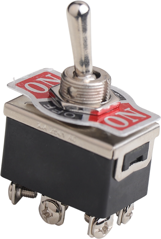 ON/OFF/(ON) METAL GEÇİŞ ANAHTARI (VİDA TERMİNALLİ, 1 TARAFA YAYLI, 6 BACAKLI) product image