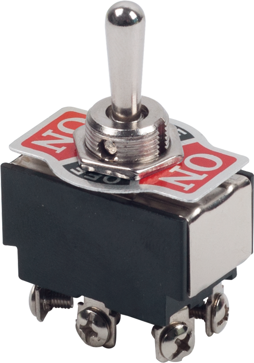 ON/OFF/ON METAL GEÇİŞ ANAHTARI (VİDA TERMİNALLİ, YAYLI, 6 BACAKLI) product image