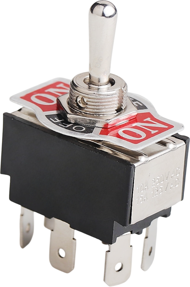 (ON)/OFF/(ON) METAL GEÇİŞ ANAHTARI (PC TERMİNALLİ, 2 TARAFA YAYLI, 6 BACAKLI) product image