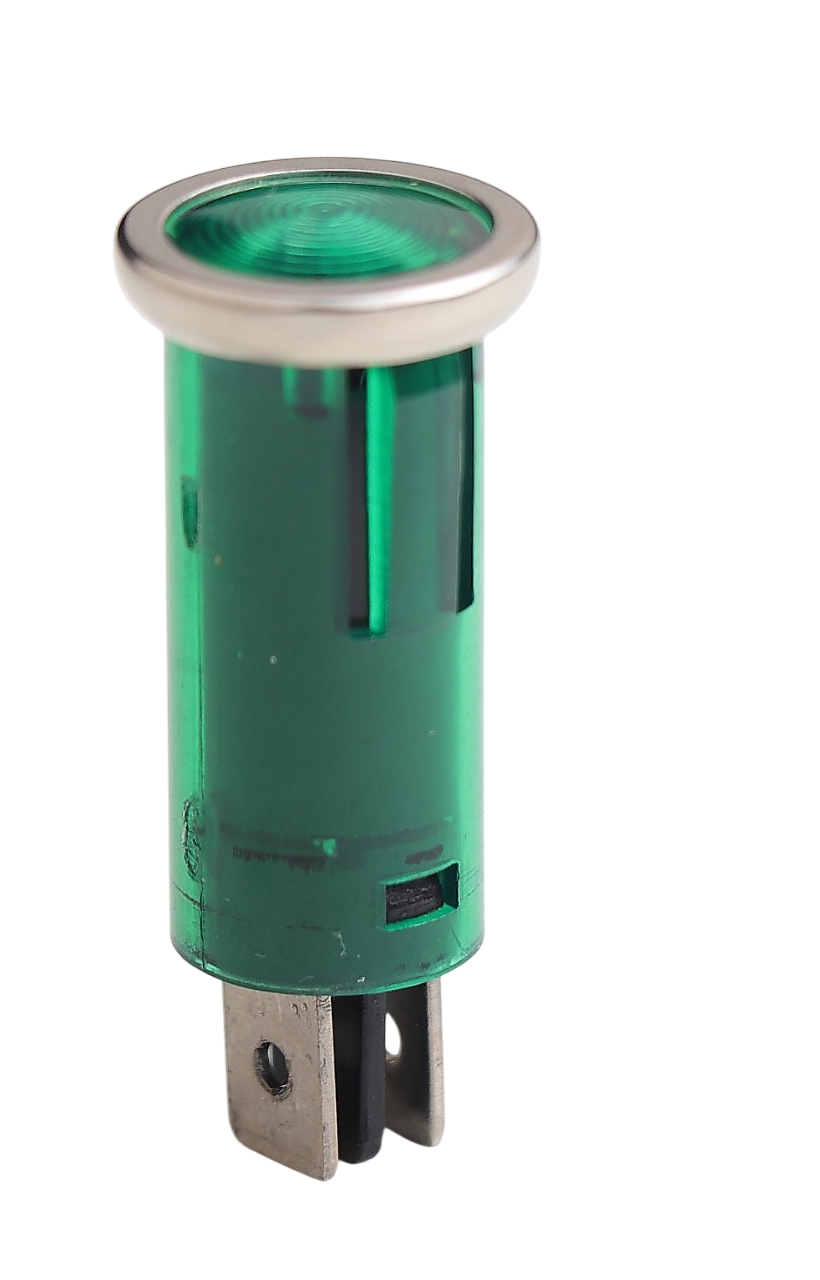 İKAZ LAMBASI 12V YEŞİL - 1 (TERMİNALLİ, GEÇMELİ Ø12.7 MM) product image