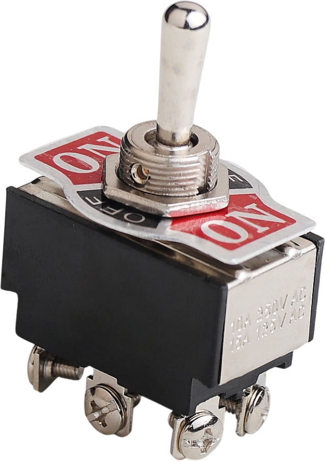 (ON)/OFF/(ON) METAL GEÇİŞ ANAHTARI (VİDA TERMİNALLİ, 2 TARAFA YAYLI, 6 BACAKLI) product image