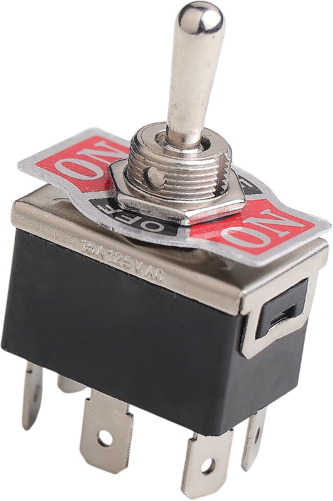 (ON)/OFF/(ON) METAL GEÇİŞ ANAHTARI (PC TERMİNALLİ, 2 TARAFA YAYLI, 6 BACAKLI) product image